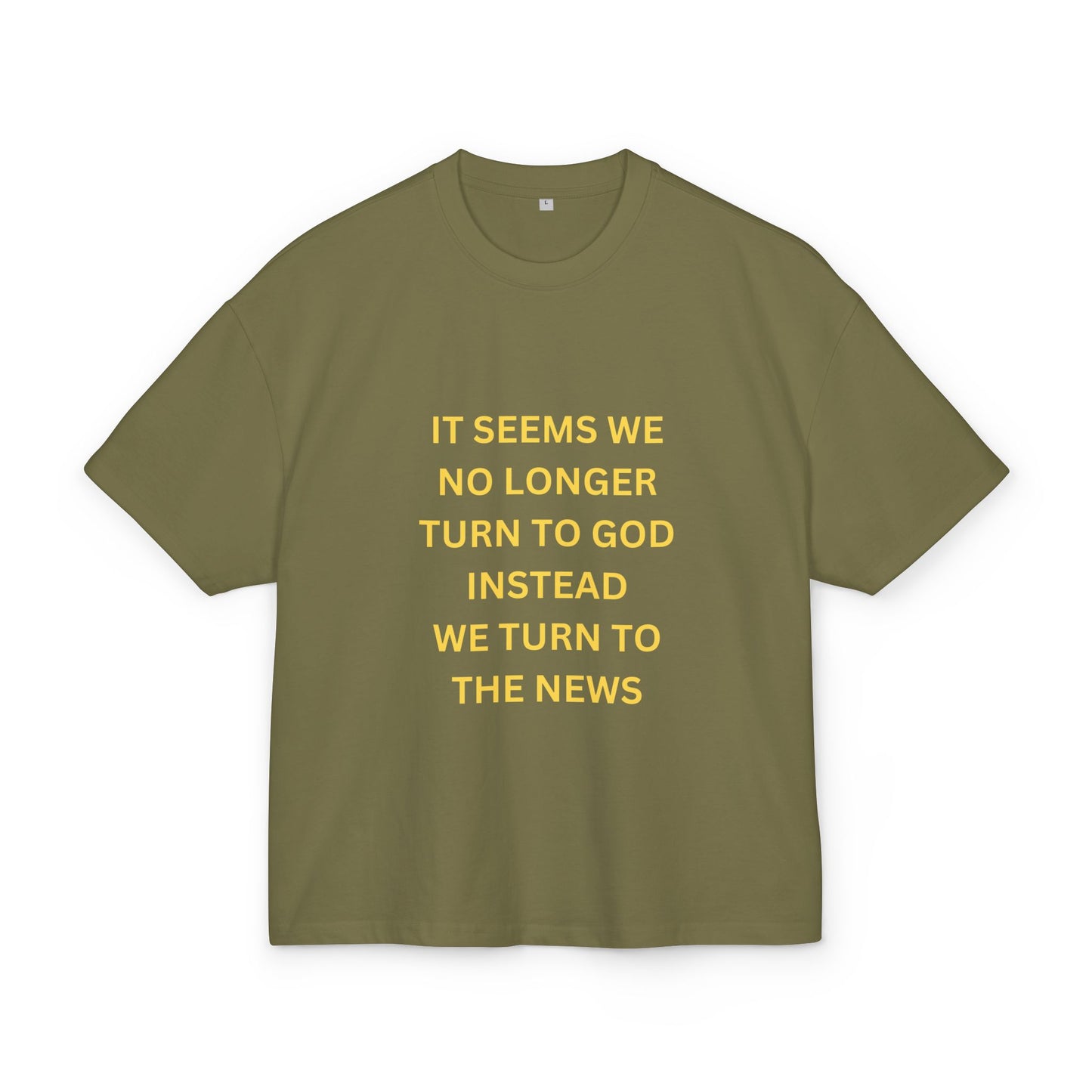 Inspirational Unisex Box Tee - Turn to God, Not the News