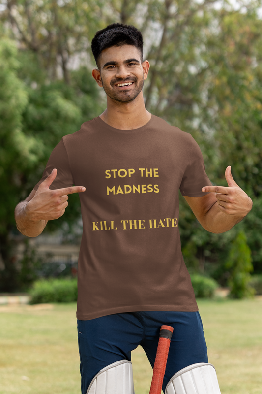Stop The Madness Kill the Hate — Plus Size Text Tee (Black)